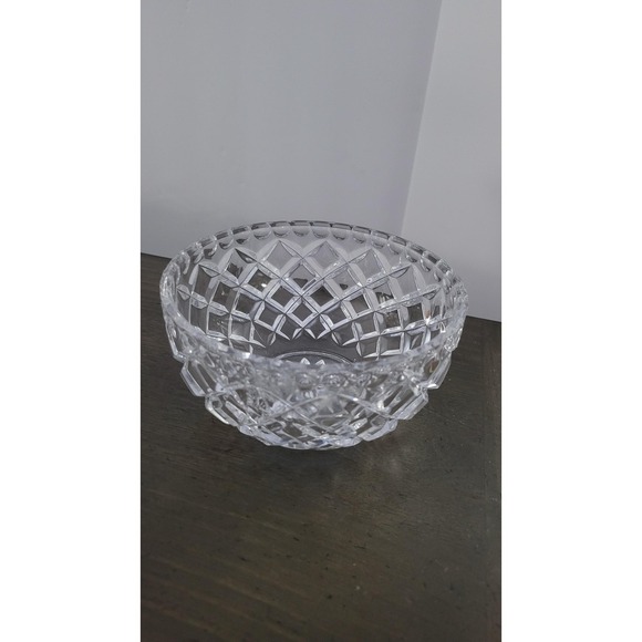 Vintage Heavy Cut Diamond Crystal Bowl set - Picture 9 of 9